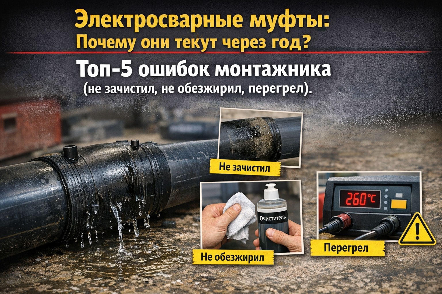 Электросварные муфты текут через год: 5 серьезных ошибок монтажников, которые можно избежать! Электросварные муфты текут через год: 5 серьезных ошибок монтажников, которые можно избежать!