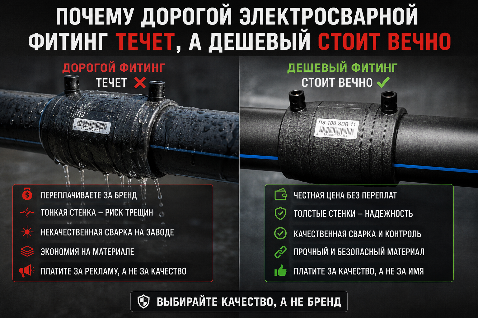 Секреты долговечности: почему дорогие электросварные фитинги текут, а бюджетные служат вечно?