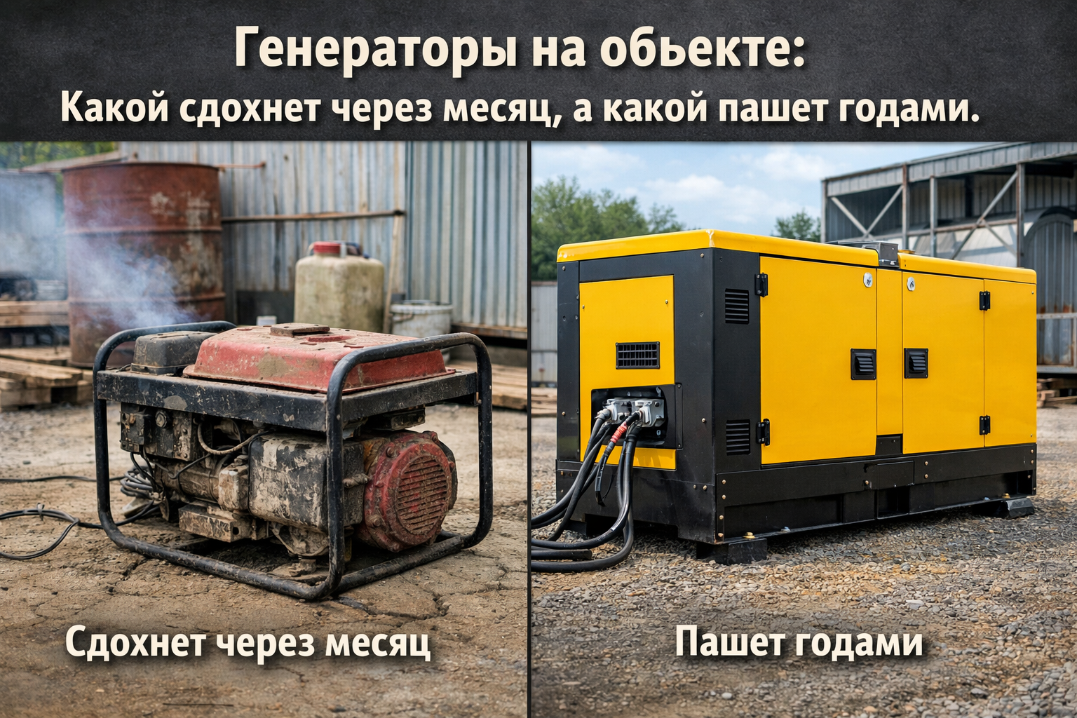 Секреты выбора генератора: Как не купить "одноразовый" на объект за копейки Секреты выбора генератора: Как не купить "одноразовый" на объект за копейки