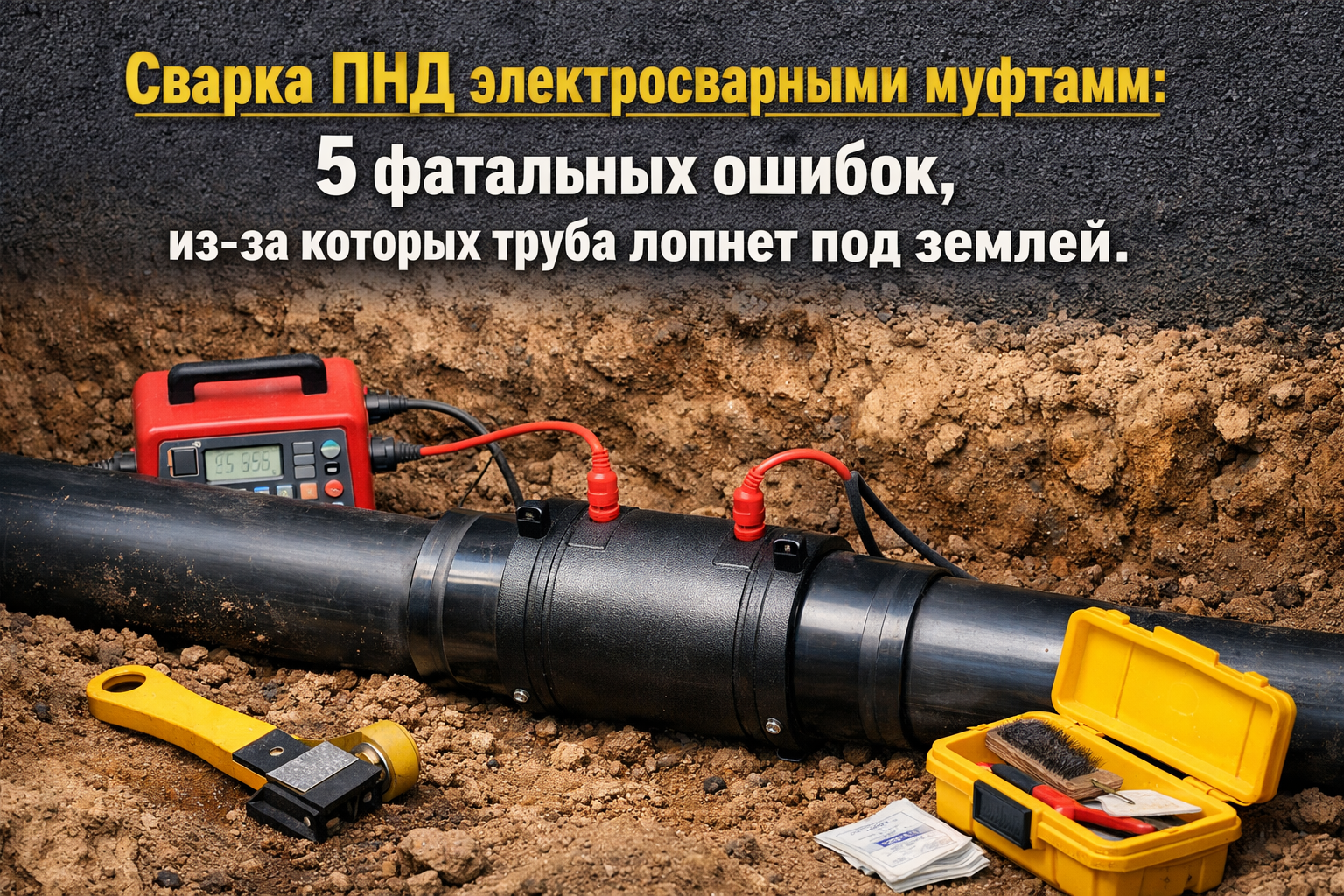 Сварка ПНД электросварными муфтами: 5 критических ошибок, которые приведут к поломке трубы под землей Сварка ПНД электросварными муфтами: 5 критических ошибок, которые приведут к поломке трубы под землей