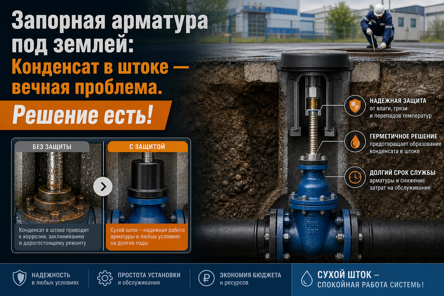 Конденсат в запорной арматуре