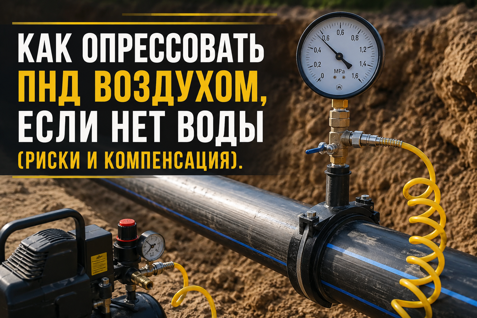 опрессовка ПНД воздухом секреты