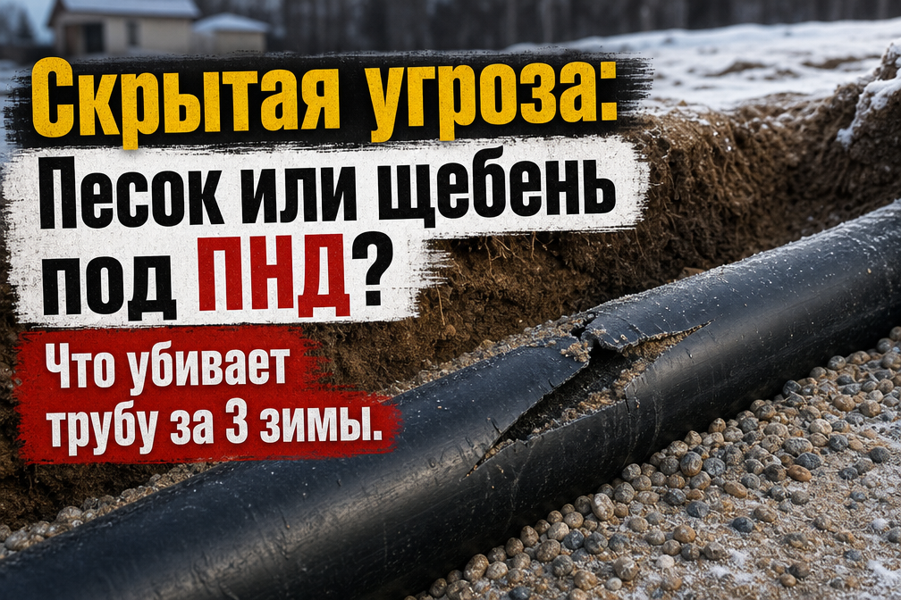 песок и щебень под трубами