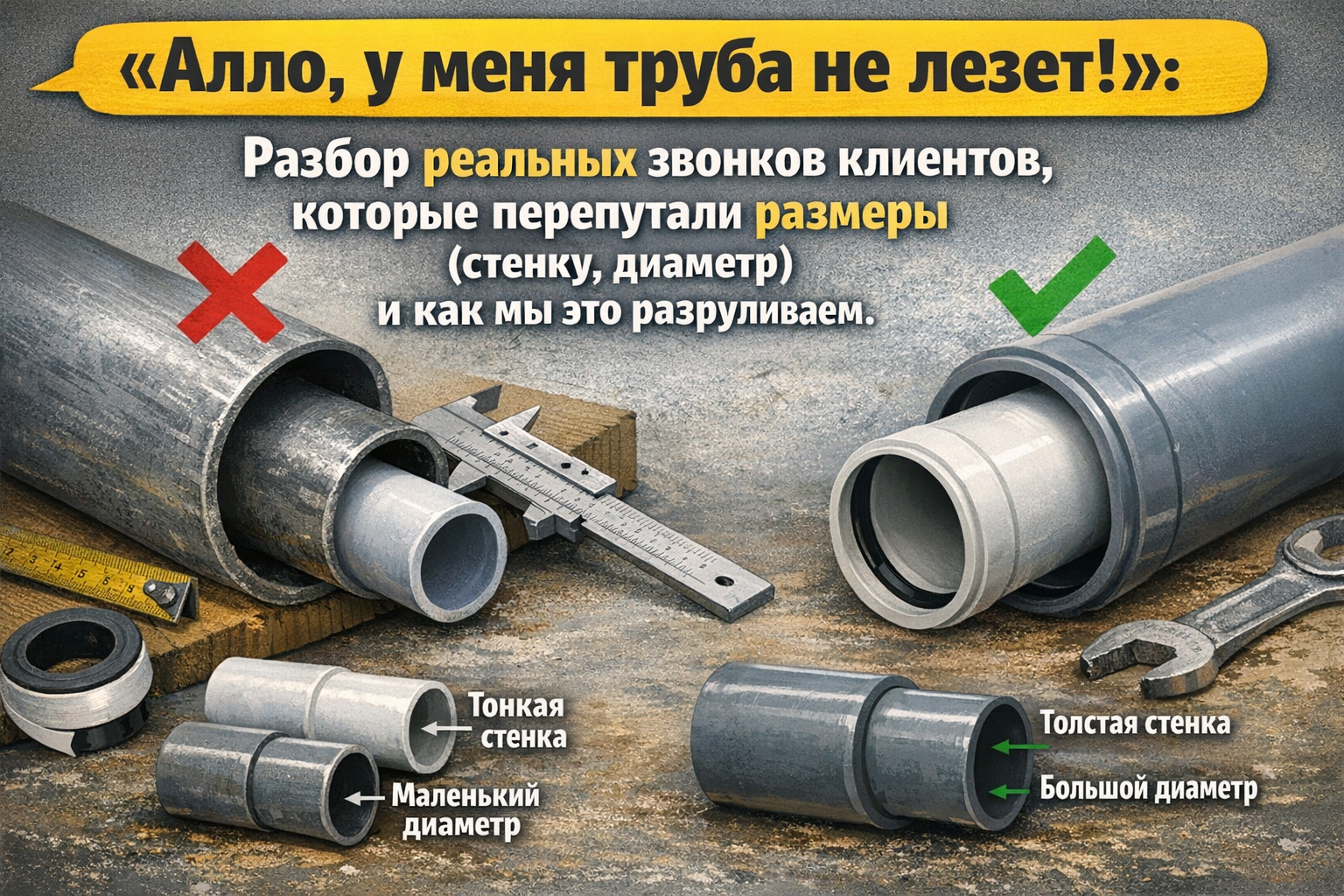 Как быстро и дешево решить проблемы с неправильными размерами труб: реальные звонки клиентов и секреты успеха Как быстро и дешево решить проблемы с неправильными размерами труб: реальные звонки клиентов и секреты успеха