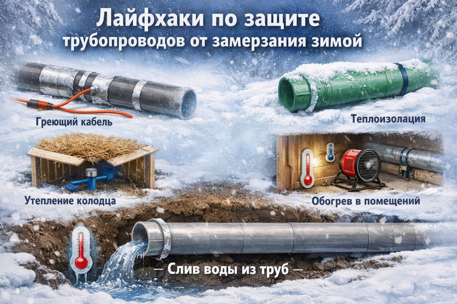 Лучшие лайфхаки по защите трубопроводов от замерзания: секреты, которые сэкономят ваши деньги зимой Лучшие лайфхаки по защите трубопроводов от замерзания: секреты, которые сэкономят ваши деньги зимой