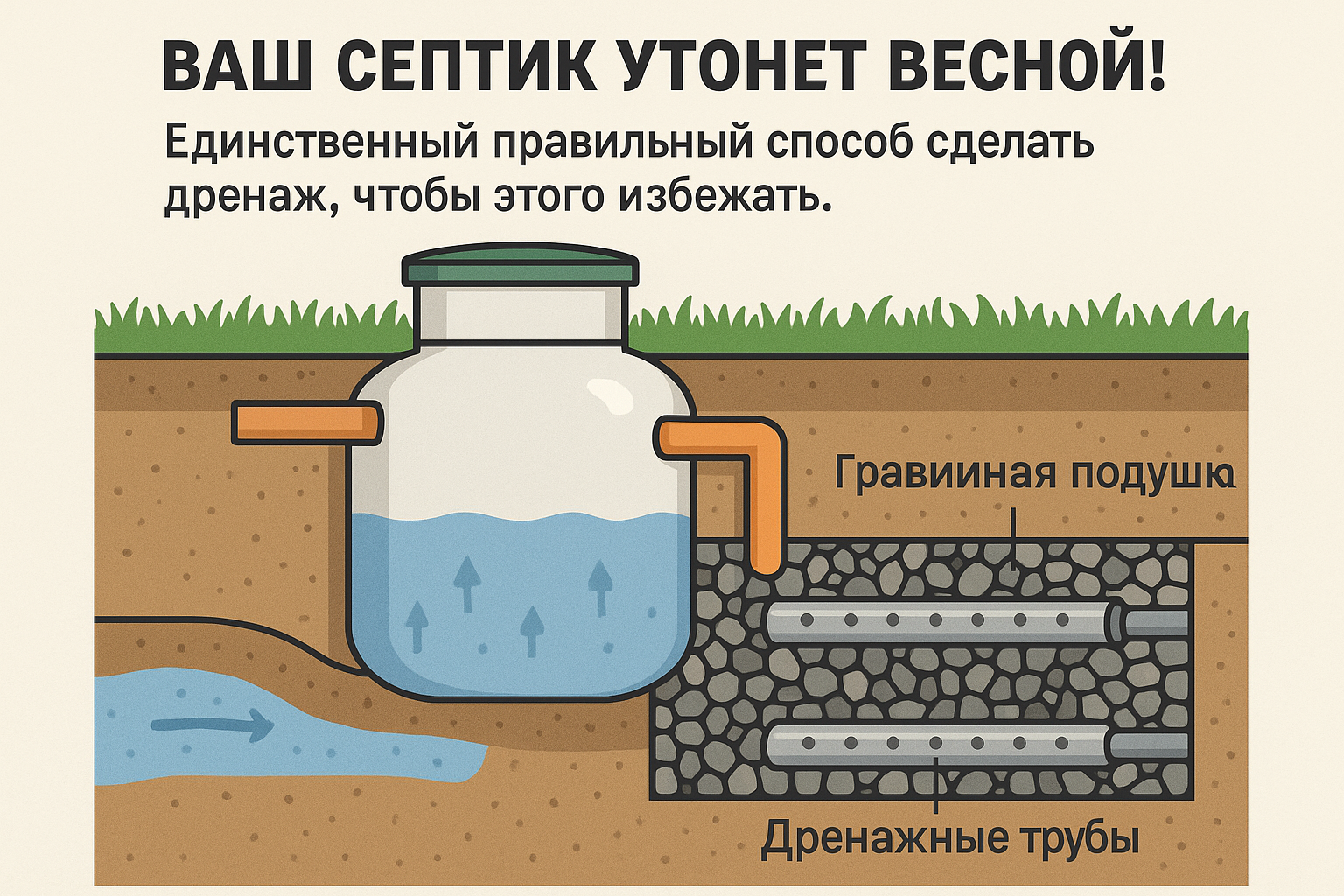 Как предотвратить утонение септика весной: секретные методы дренажа для надежной защиты Как предотвратить утонение септика весной: секретные методы дренажа для надежной защиты