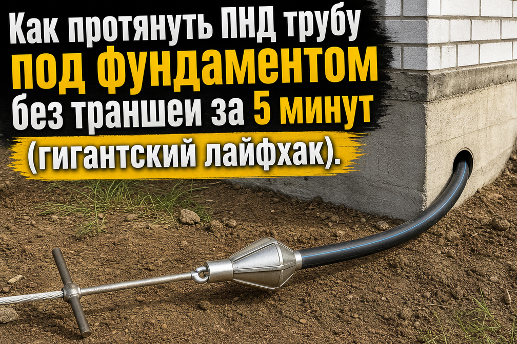 протяжка ПНД трубы под фундамент