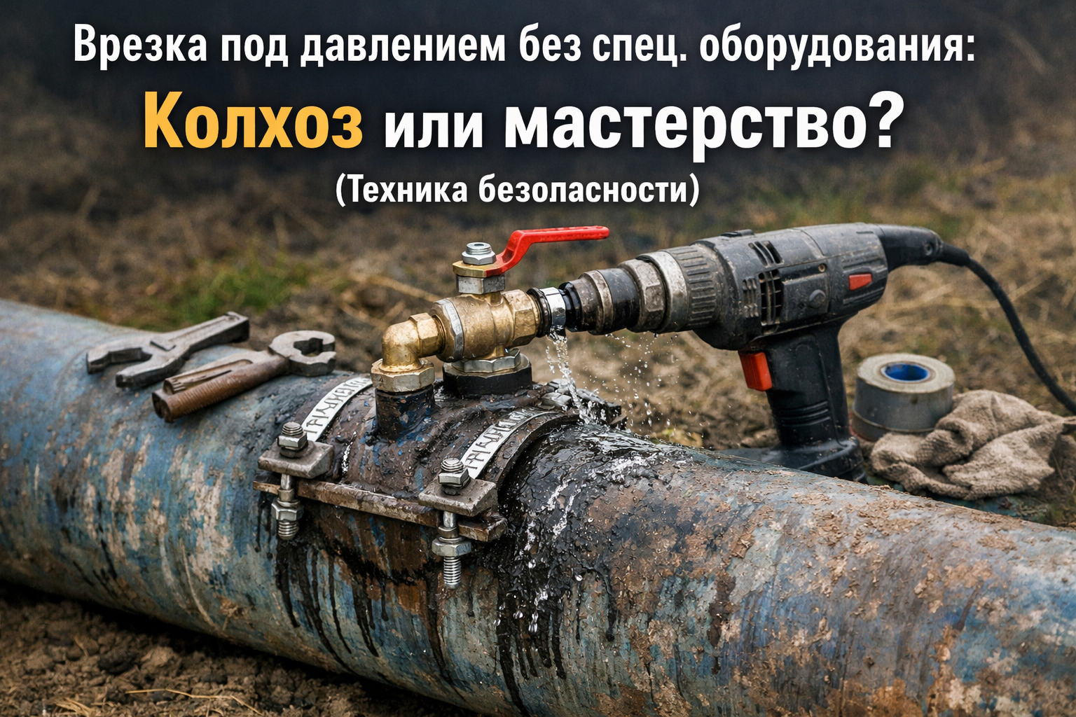 Техника безопасности при врезке под давлением без спецоборудования: 5 секретов мастеров, которые сэкономят ваши нервы и деньги