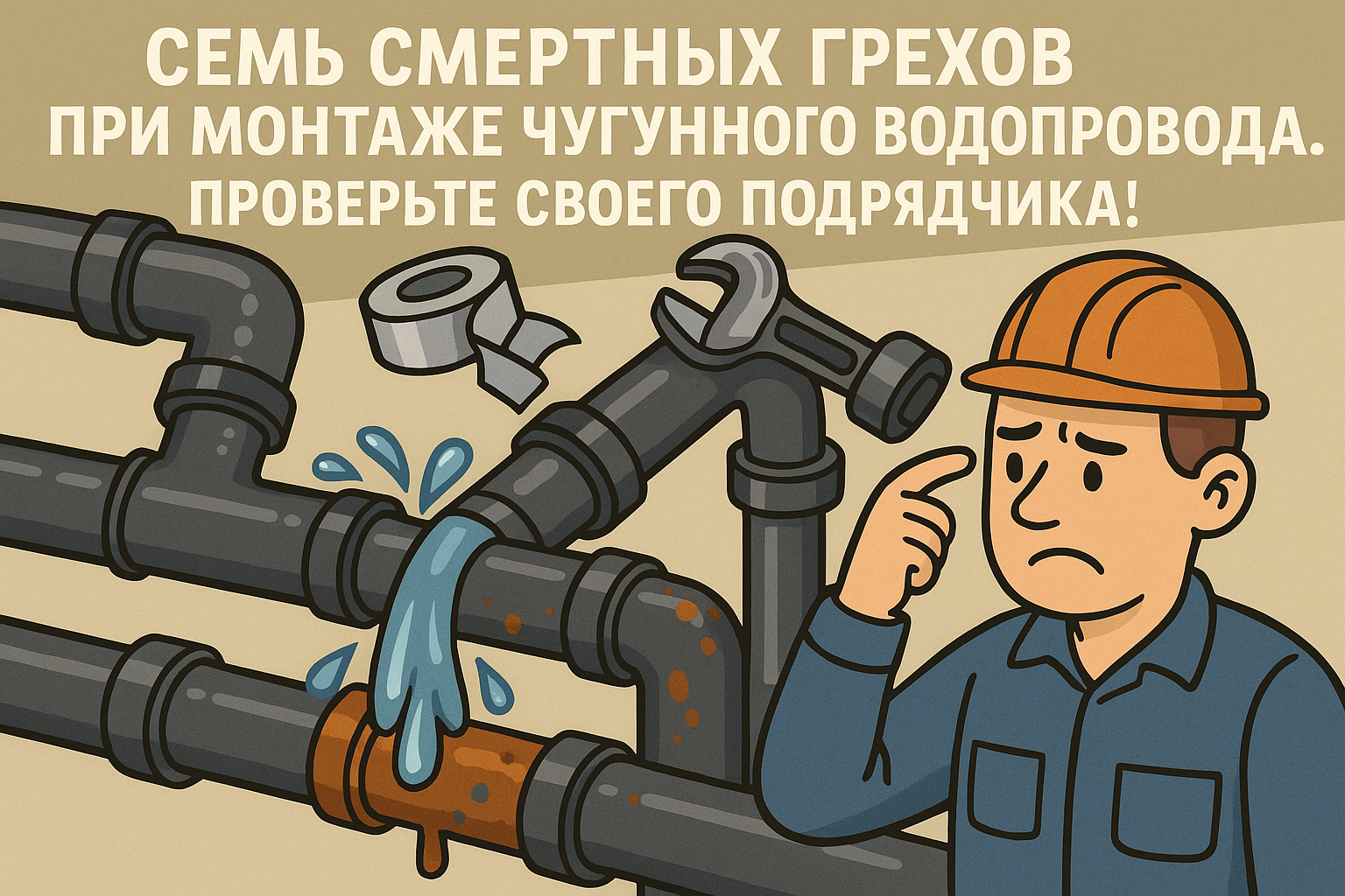 Семь смертных грехов монтажа чугунного водопровода: как избежать ошибок и проверить подрядчика Семь смертных грехов монтажа чугунного водопровода: как избежать ошибок и проверить подрядчика
