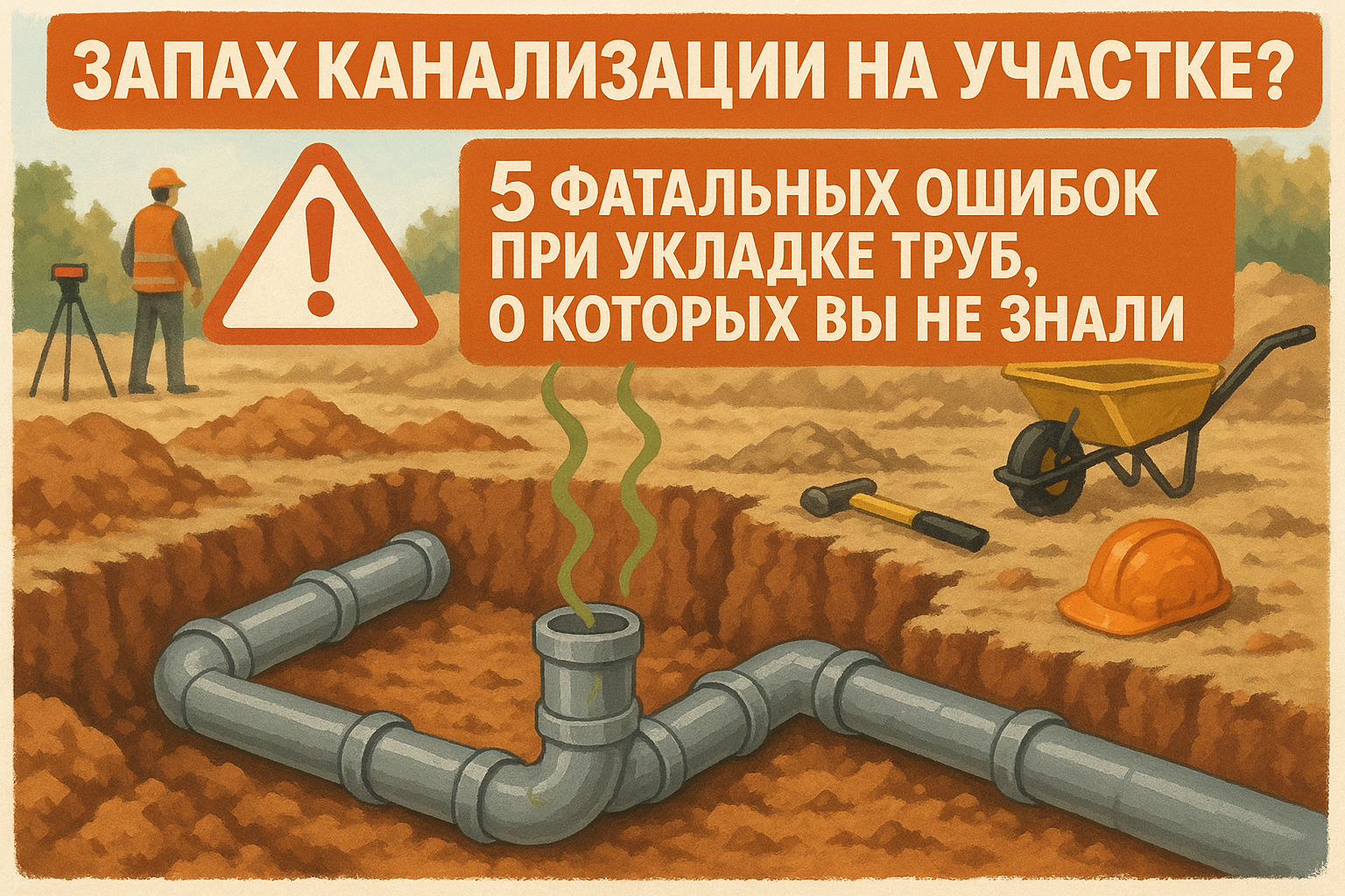 Запах канализации на участке? Избегите 5 фатальных ошибок при укладке труб, которые могут вам дорого стоить! Запах канализации на участке? Избегите 5 фатальных ошибок при укладке труб, которые могут вам дорого стоить!