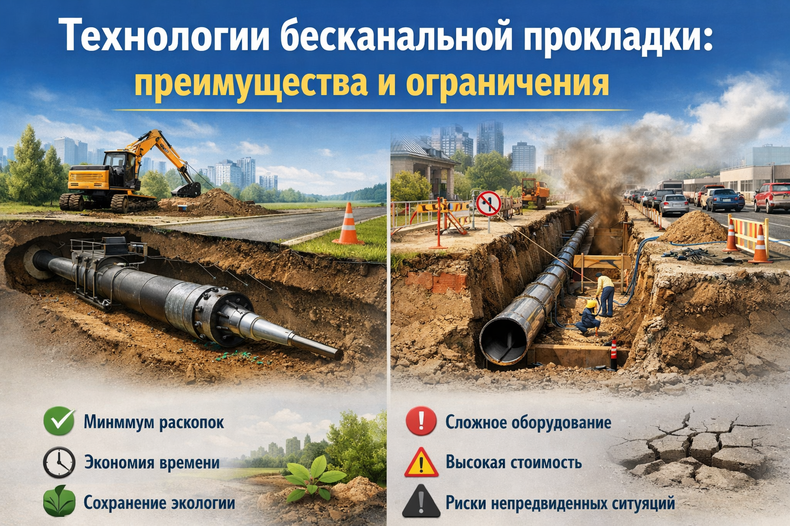 Ошибки при выборе технологий бесканальной прокладки: все, что нужно знать для максимальной эффективности Ошибки при выборе технологий бесканальной прокладки: все, что нужно знать для максимальной эффективности